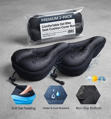 Gel bike seat cover pack of 2 – image 2