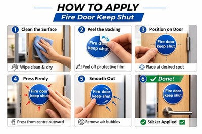 Fire Door Keep Shut stickers 85mm pack of 6 – image 3
