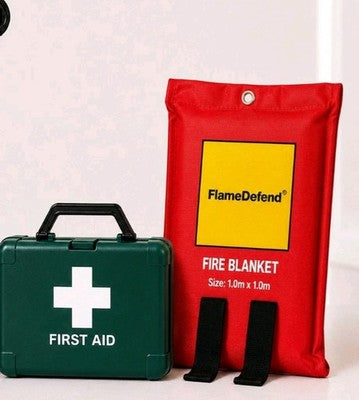 Fire blanket and first aid kit bundle