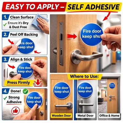 Fire Door Keep Shut stickers 85mm pack of 6 – image 4