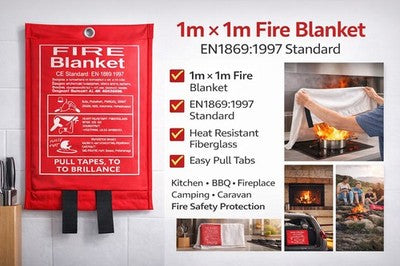 Fire blanket 1m x 1m in soft pouch – image 6