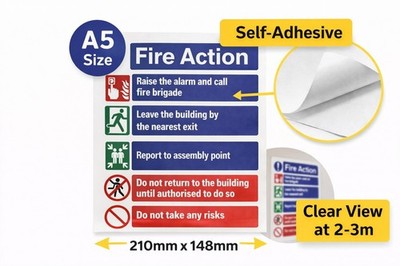 Fire Action notice stickers A5 pack of 3 – image 2
