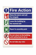 Fire Action notice stickers A5 pack of 3