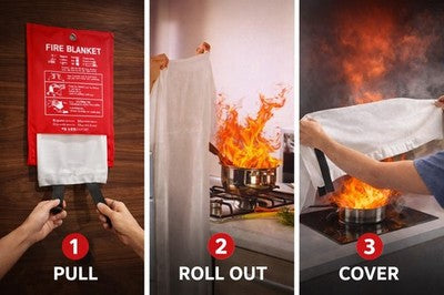 Fire blanket 1m x 1m in soft pouch – image 4