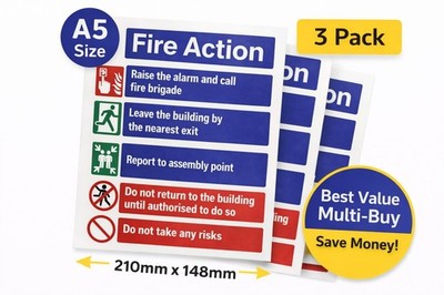 Fire Action notice stickers A5 pack of 3 – image 3