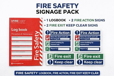 Fire safety starter bundle with log book and signs