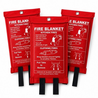 Fire blanket 1m x 1m pack of 3