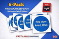 Fire Door Keep Shut stickers 85mm pack of 6