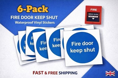 Fire Door Keep Shut stickers 85mm pack of 6