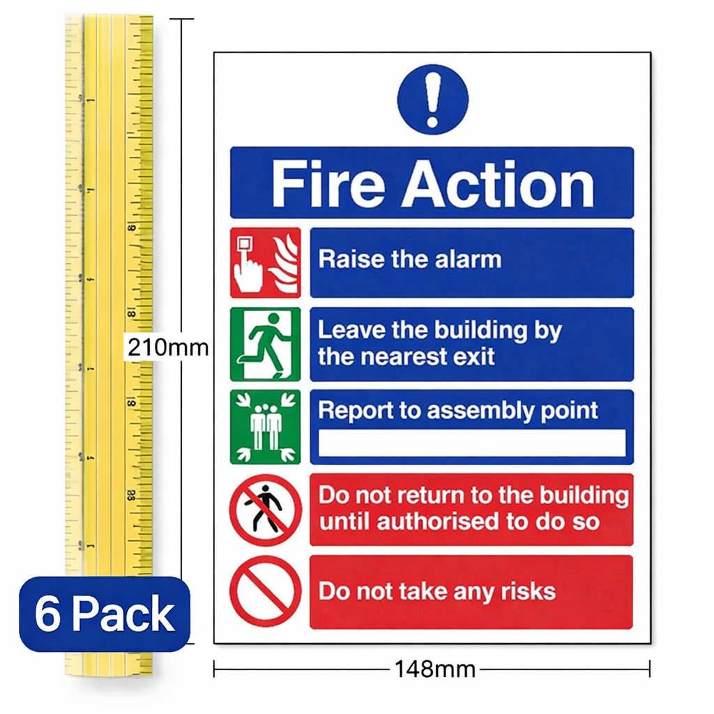 Fire Action notice stickers A5 pack of 6 – image 2