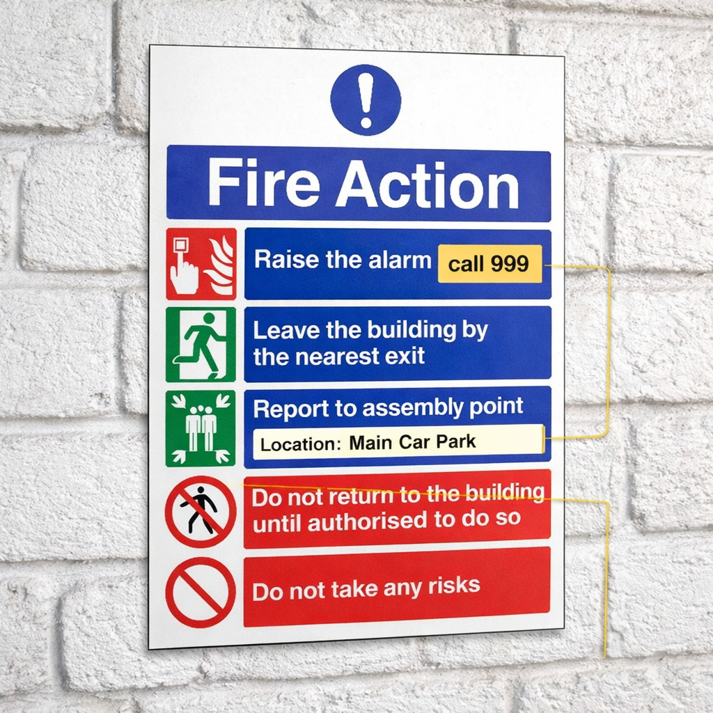 Fire Action notice stickers A5 pack of 6 – image 3