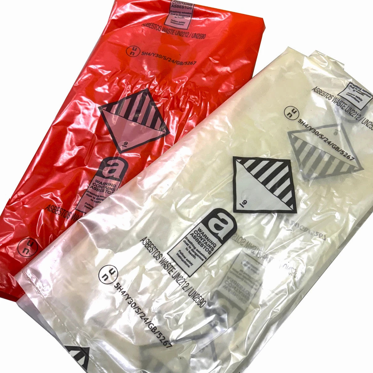 Red and clear asbestos waste bags – image 4