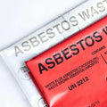Red and clear asbestos waste bags